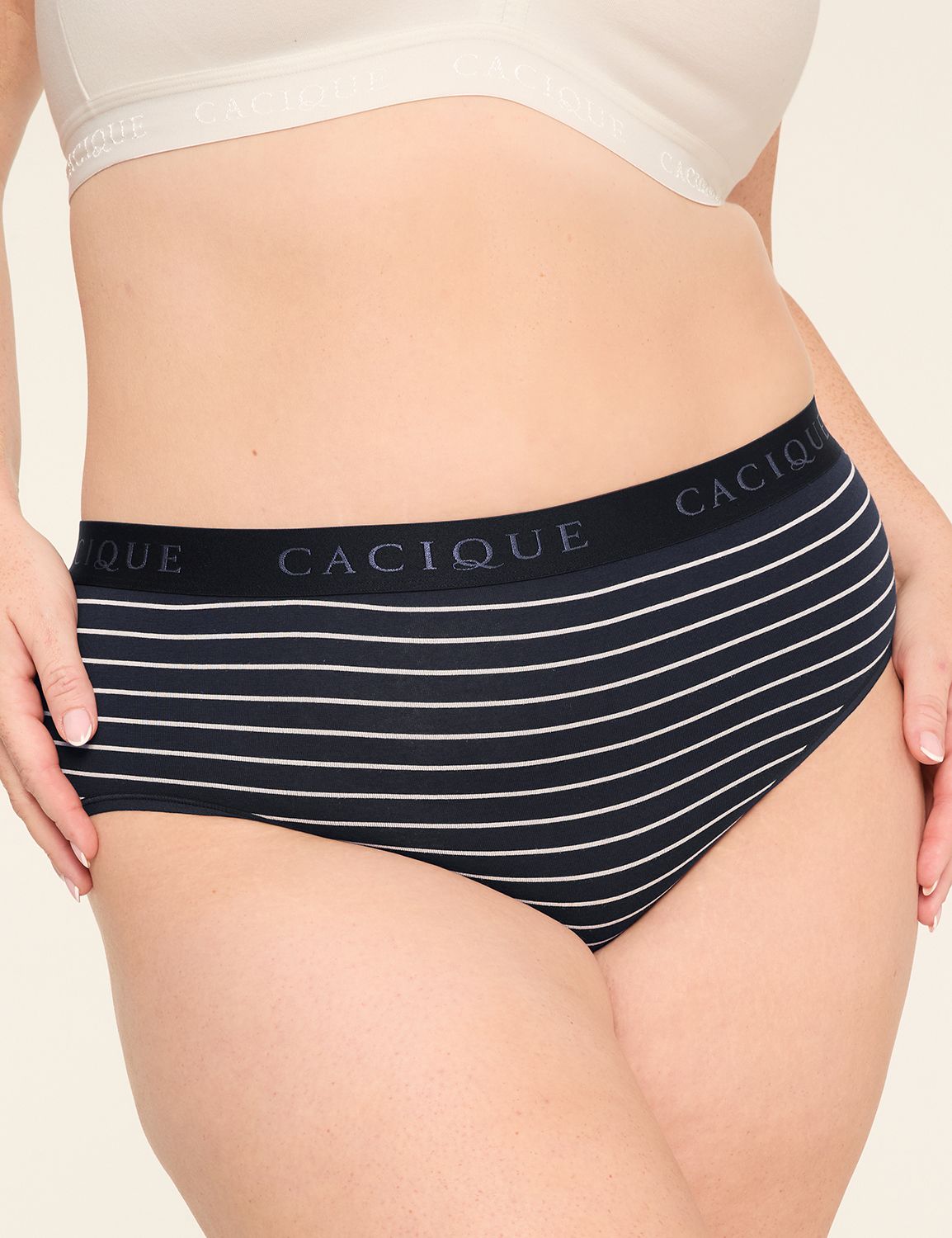 Cotton High-Leg Brief Panty With Wide Waistband