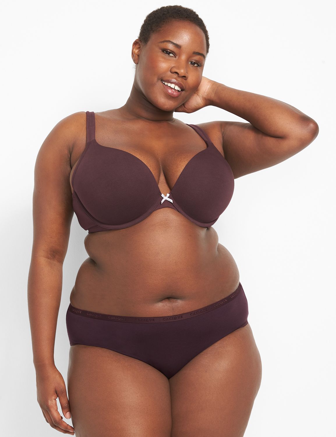 Cotton Boost Plunge 1095632-Y 1125713-S:PANTONE Chocolate Plum:42F