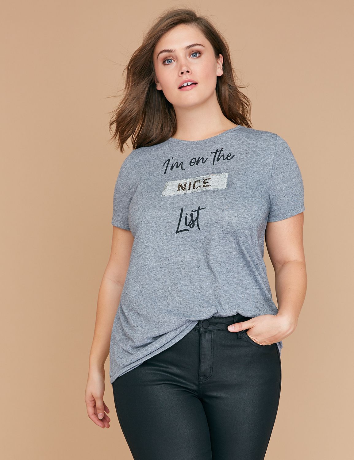 Nice/Naughty Flip Sequin Graphic Tee