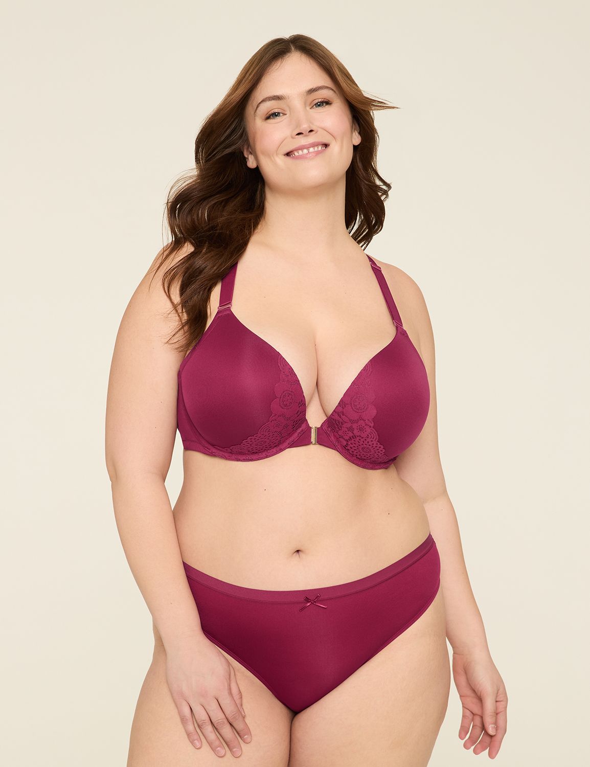 Smooth Boost Plunge Front Crochet L Product Image 4