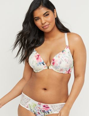 Floral Front-Close Boost Plunge Bra