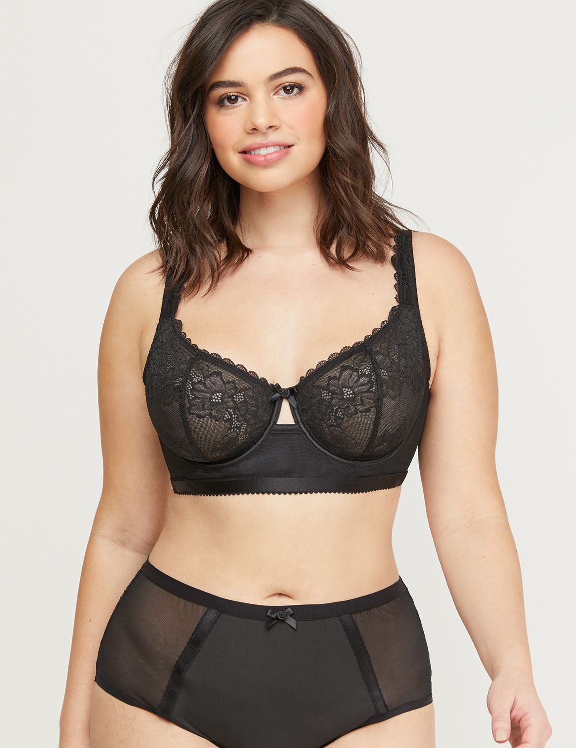 Floral Lace Unlined Longline Balconette Bra