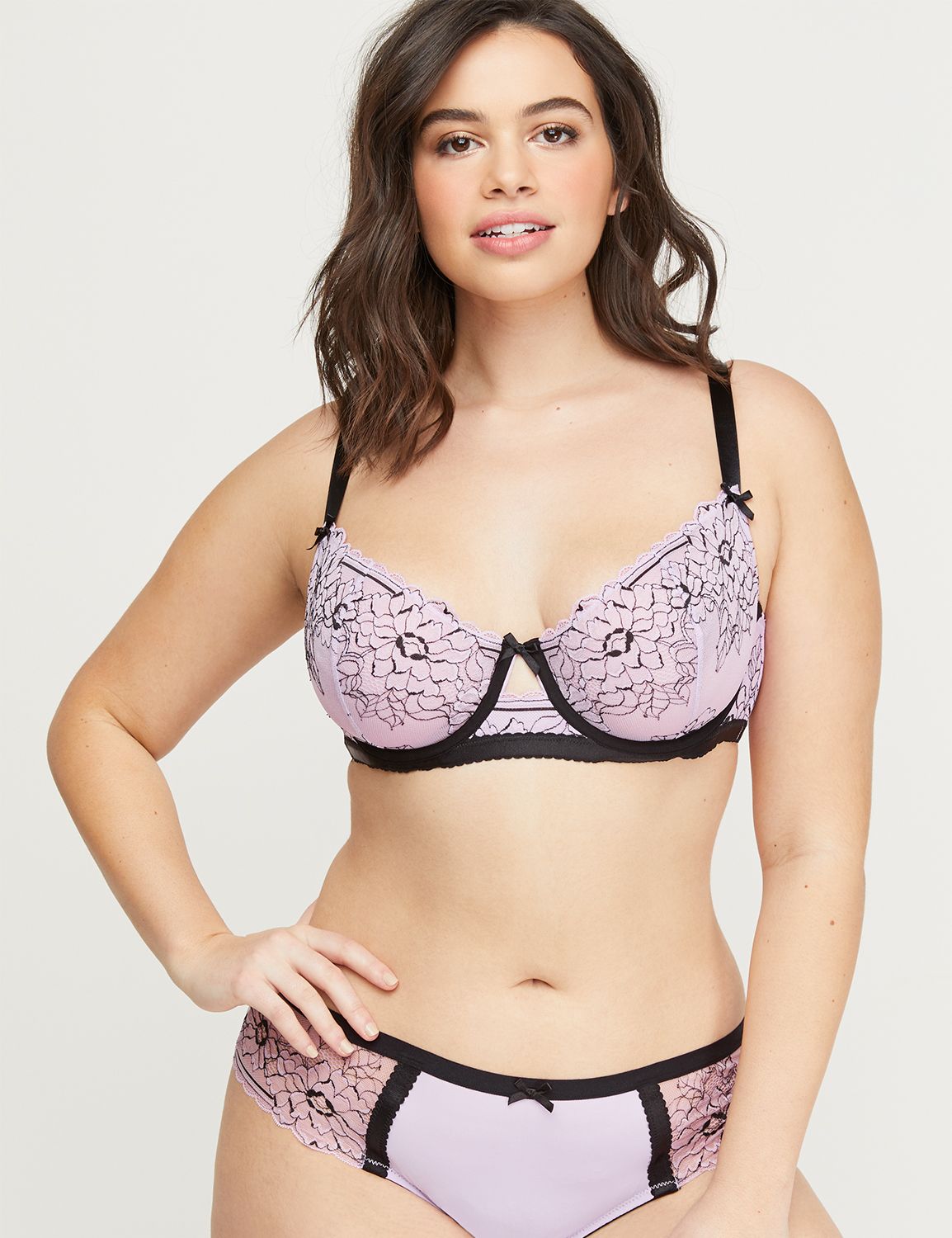 Cross-Dyed Lace Unlined Balconette Bra