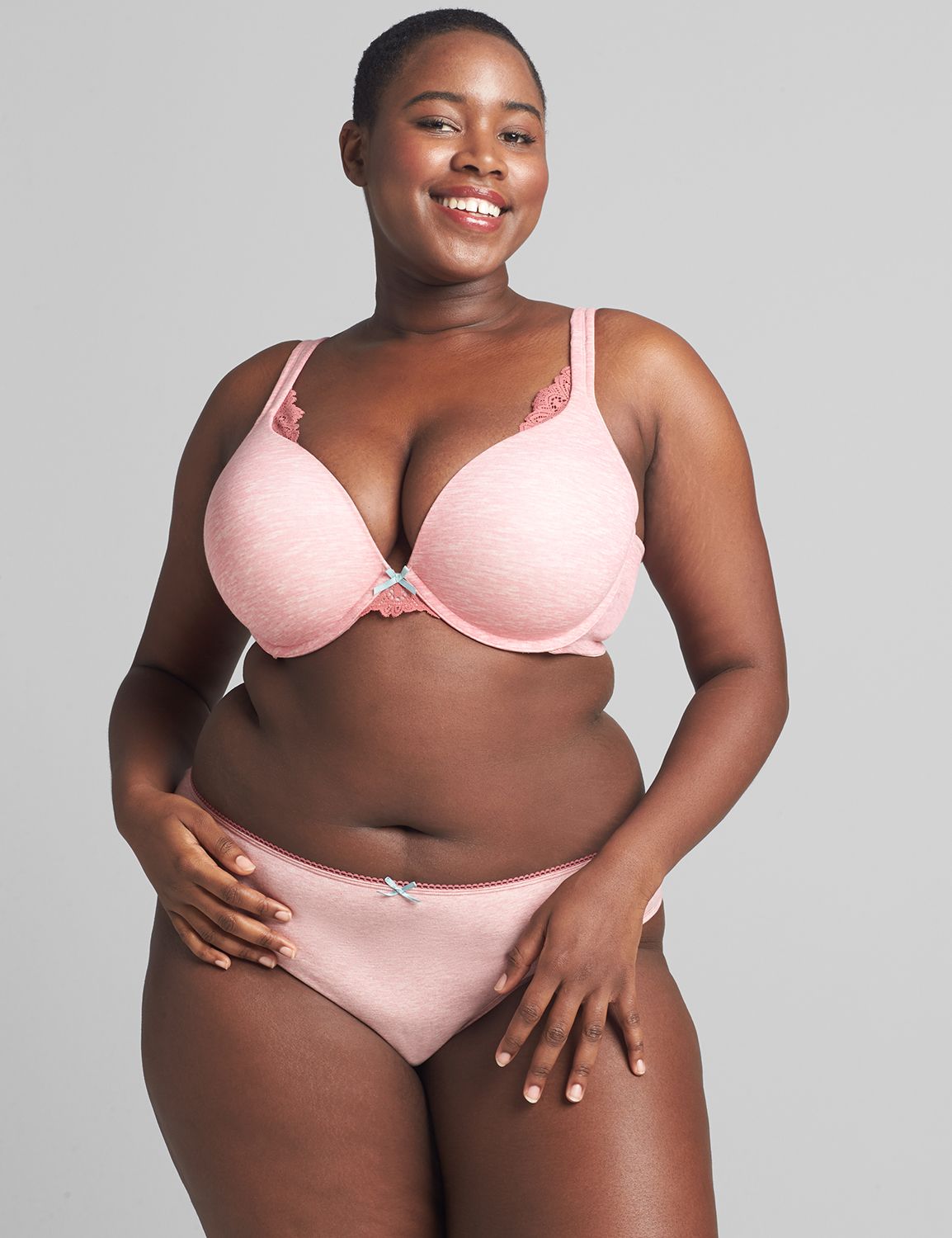 Cotton Thong Panty - Lace Back