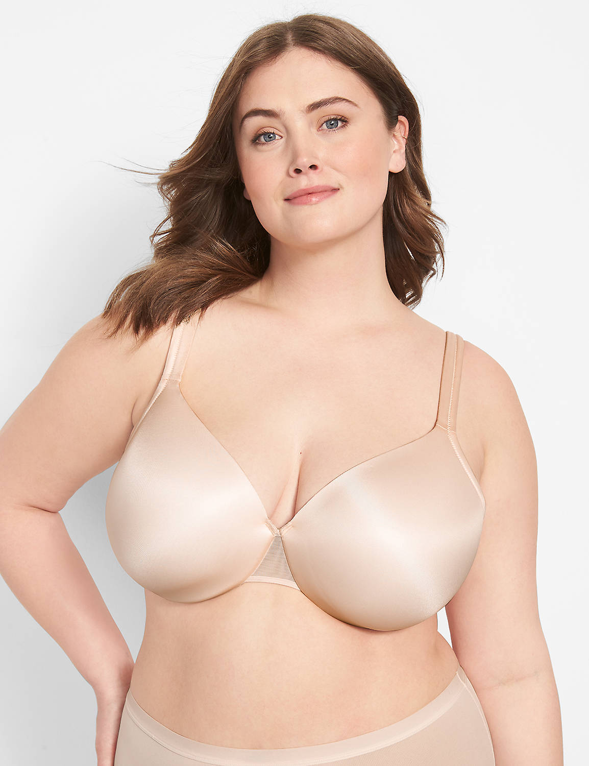 NEW Lane Bryant Cacique 38H Bra Lightly Lined Full Coverage Smooth Satin