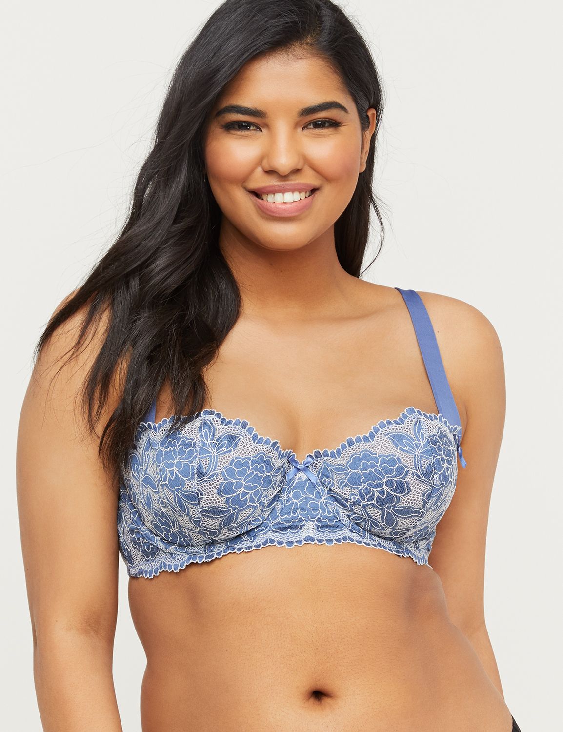 Cross-Dyed Lace Unlined Balconette Bra