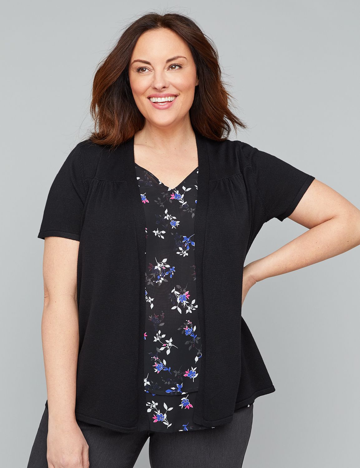 plus size short sleeve cardigan