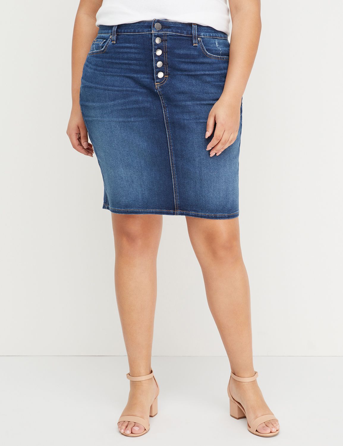 lane bryant jean skirts