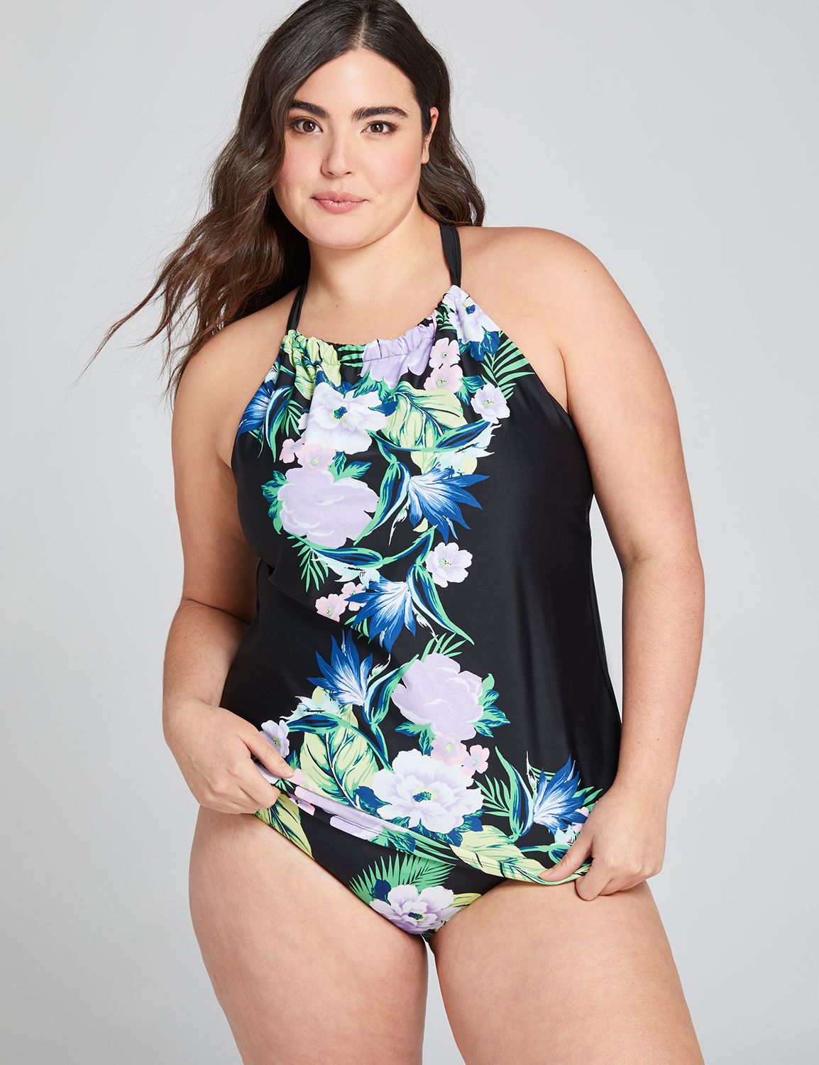 lane bryant blouson swim tank