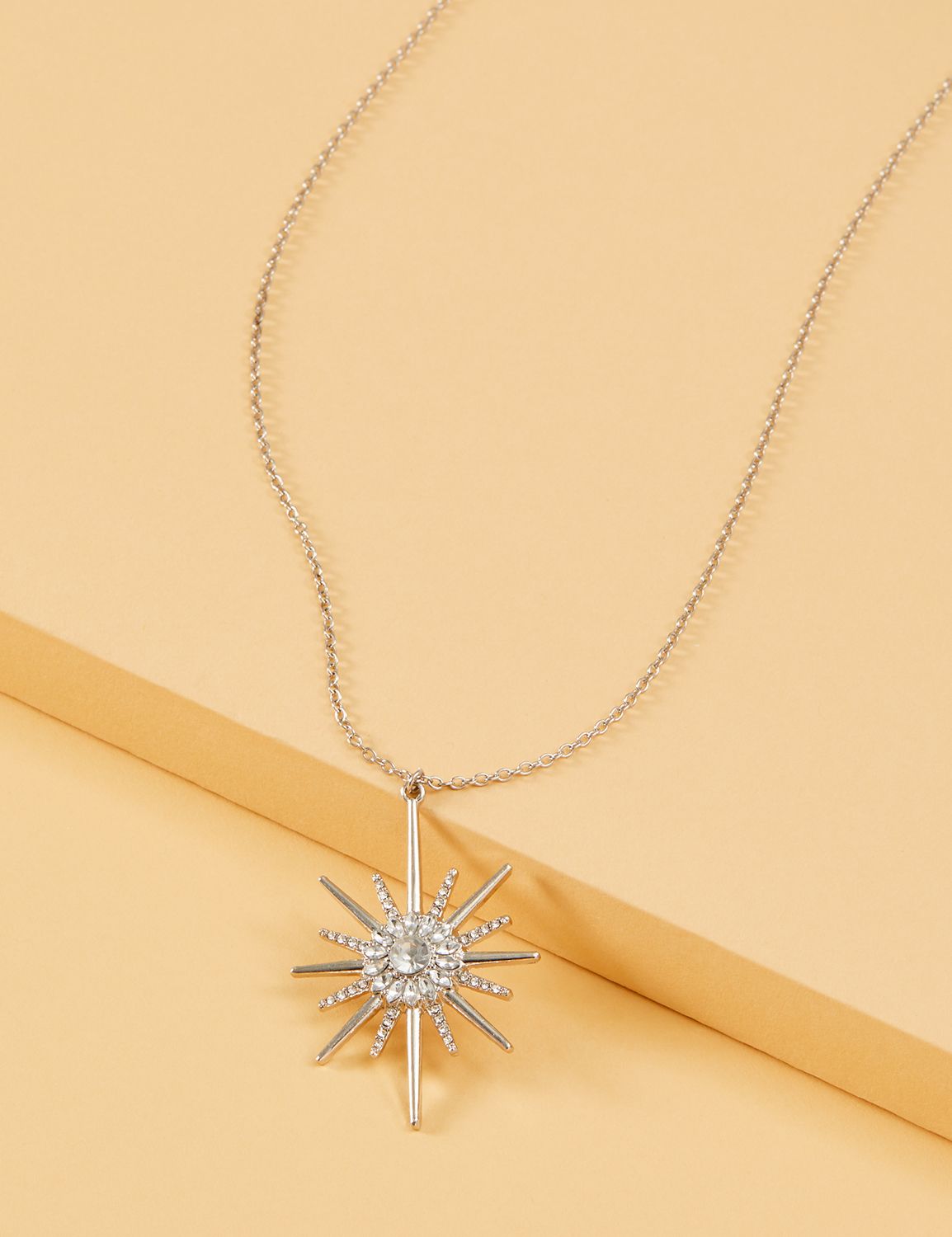 Long Starburst Pendant Necklace