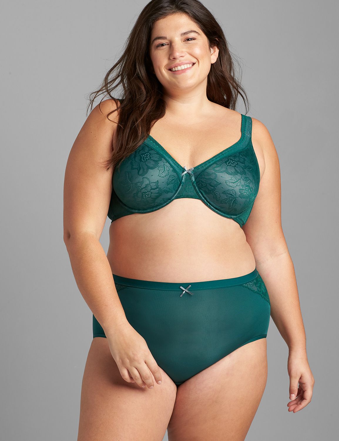 No-Show Full Brief Panty with Lace