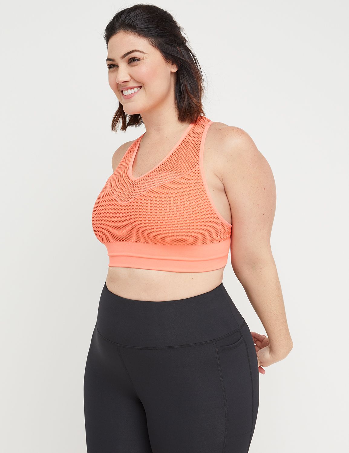 Low-Impact Sport Bra - Fishnet Racerback