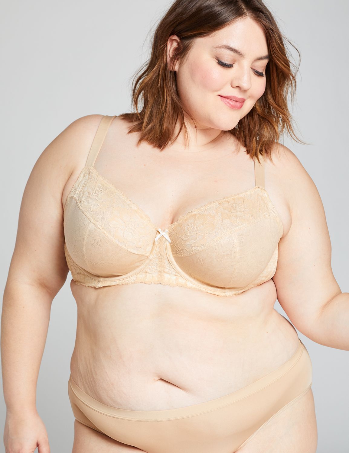 Unlined Balconette Bra with Lace