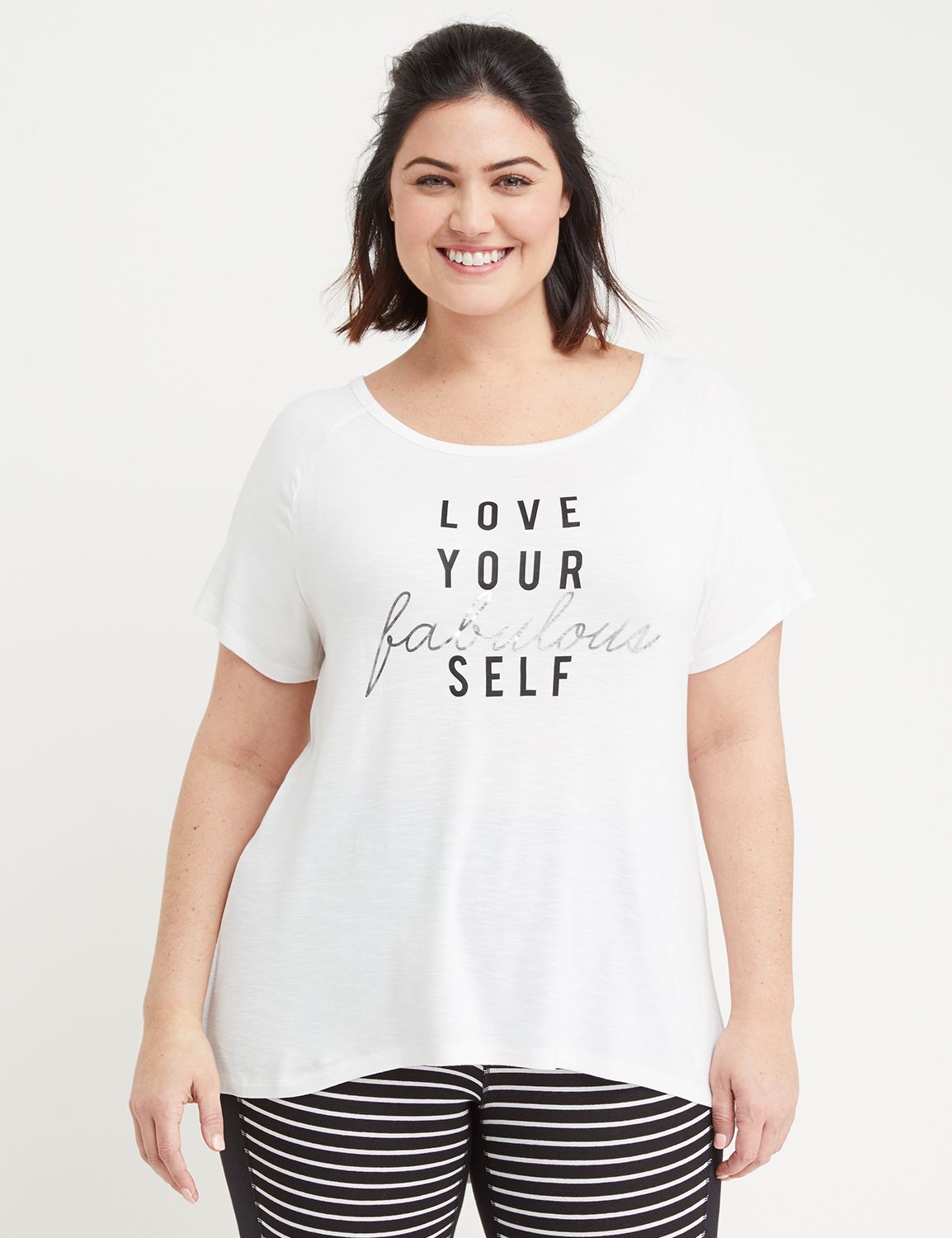 Love Your Fabulous Self Graphic Active Top - Strappy Back