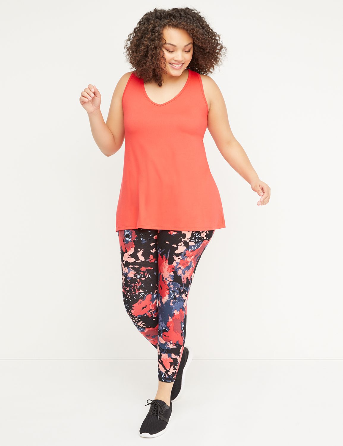 Racerback Active Tank - Embroidered Lace Inset 