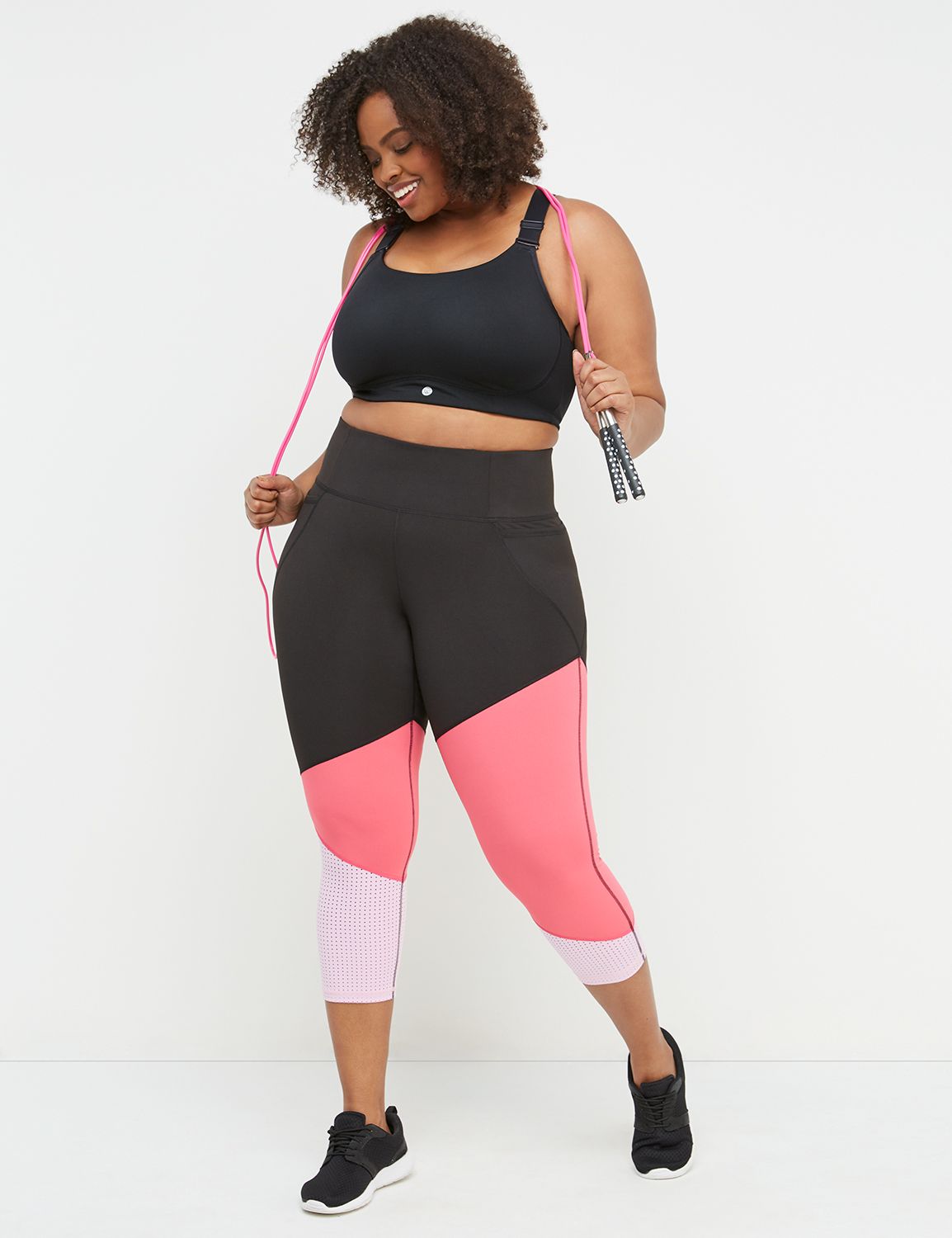 Wicking Active Capri Legging - Angled Colorblock