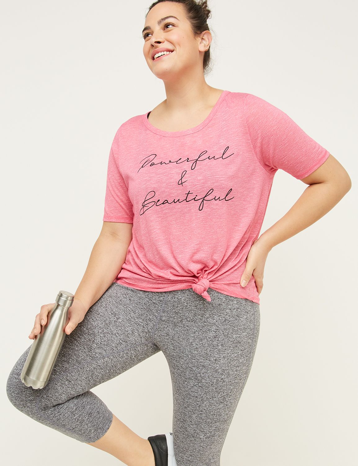 Powerful & Beautiful Graphic Active Tunic with Crisscross Back