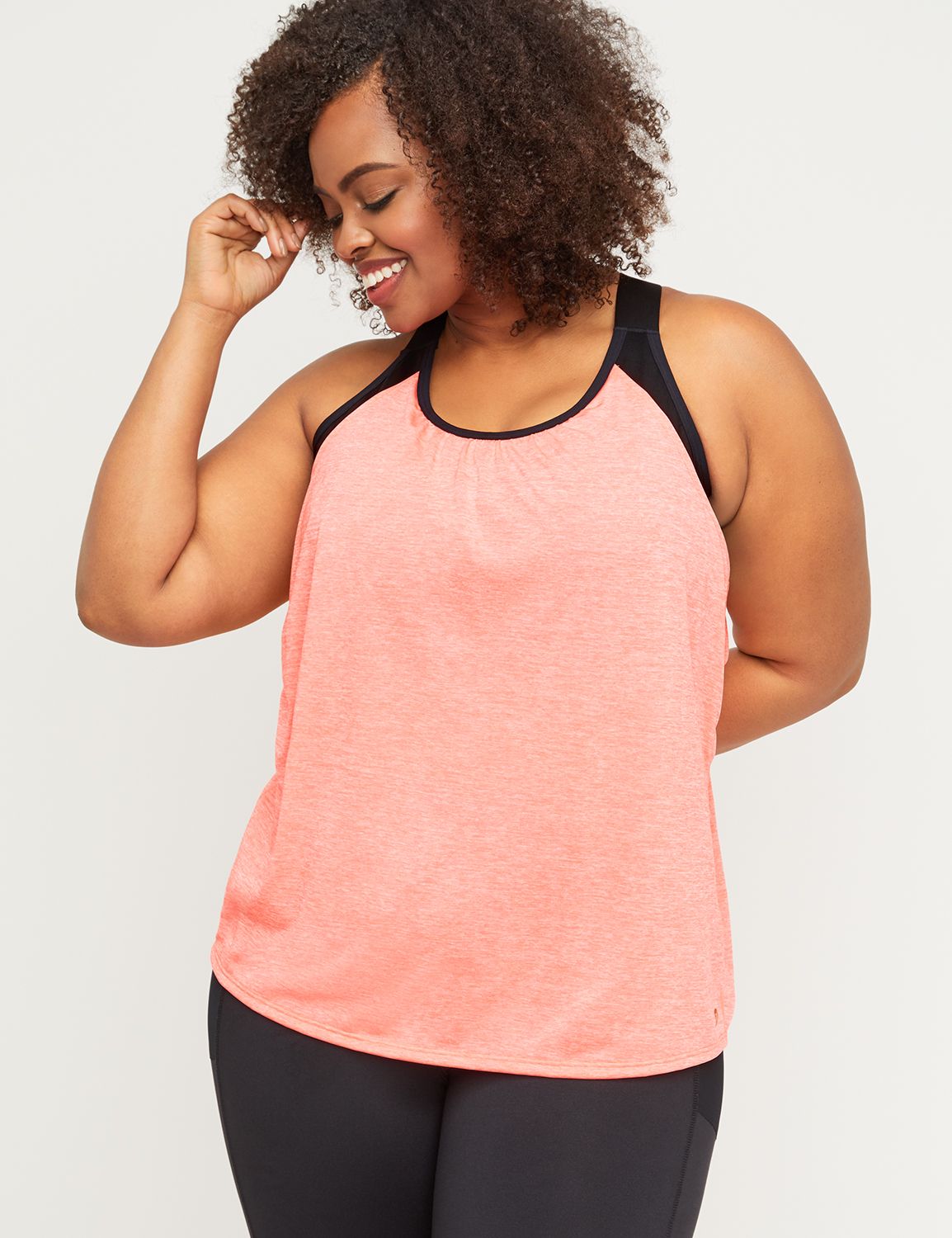 Wicking Active Layered Bra Tank with Low Impact Sport Bra