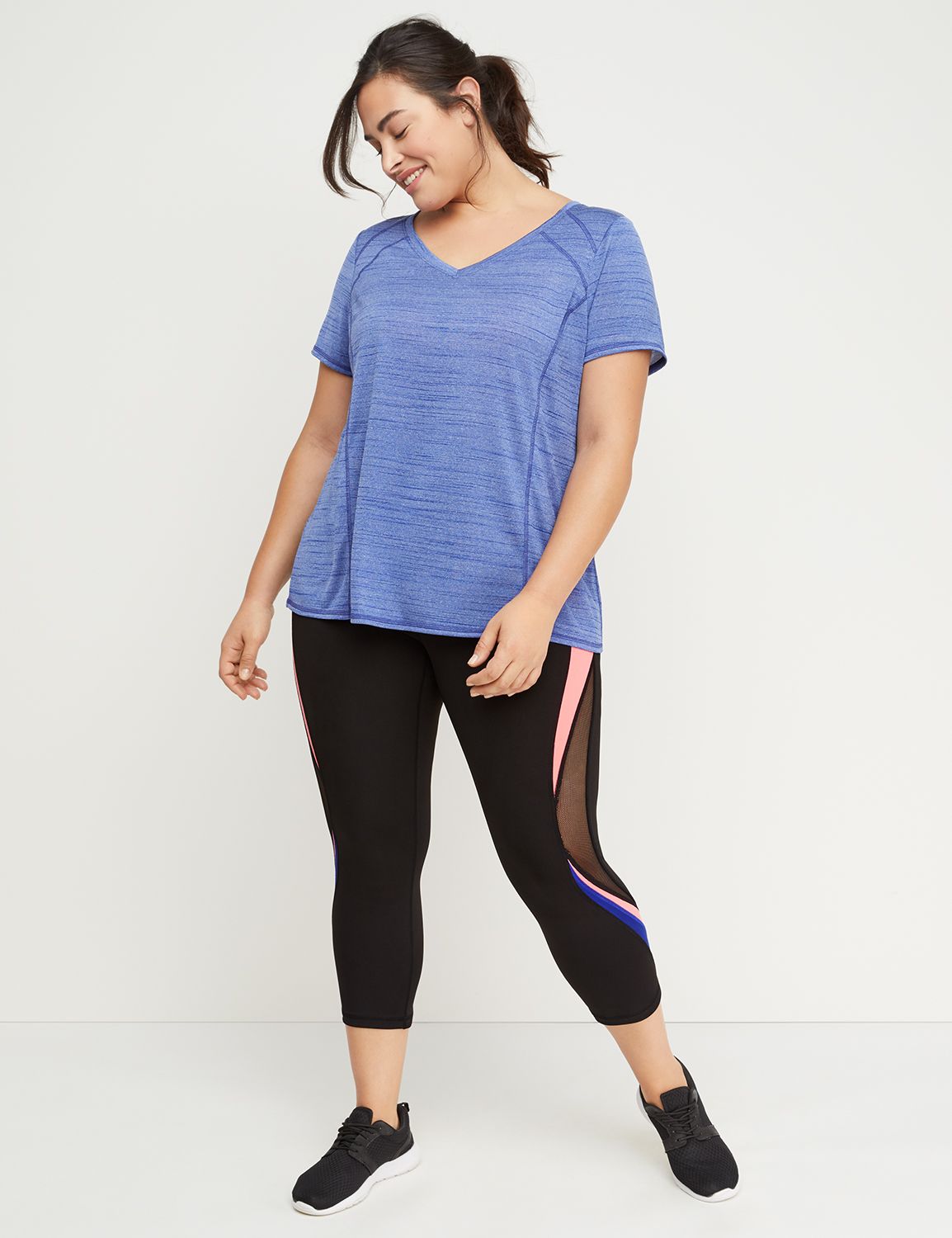 Wicking Active Capri Legging - Curvy Inset 