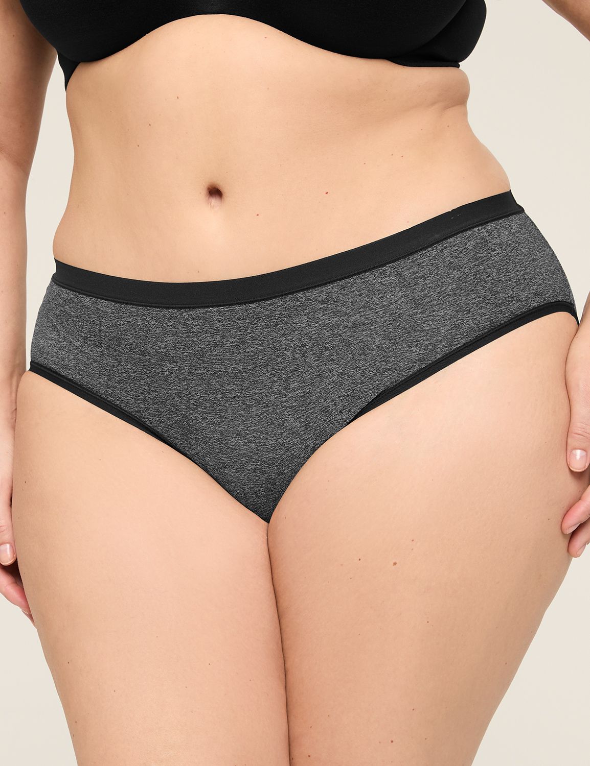 NEW Microfiber No-Show Hipster Panty in Black