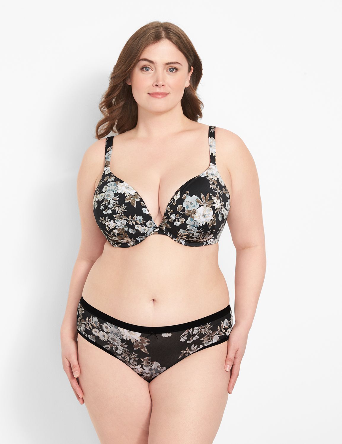 Bra No. 5 - Lightly Lined Plunge Bra - VOLAGE - ROSE - ETAM