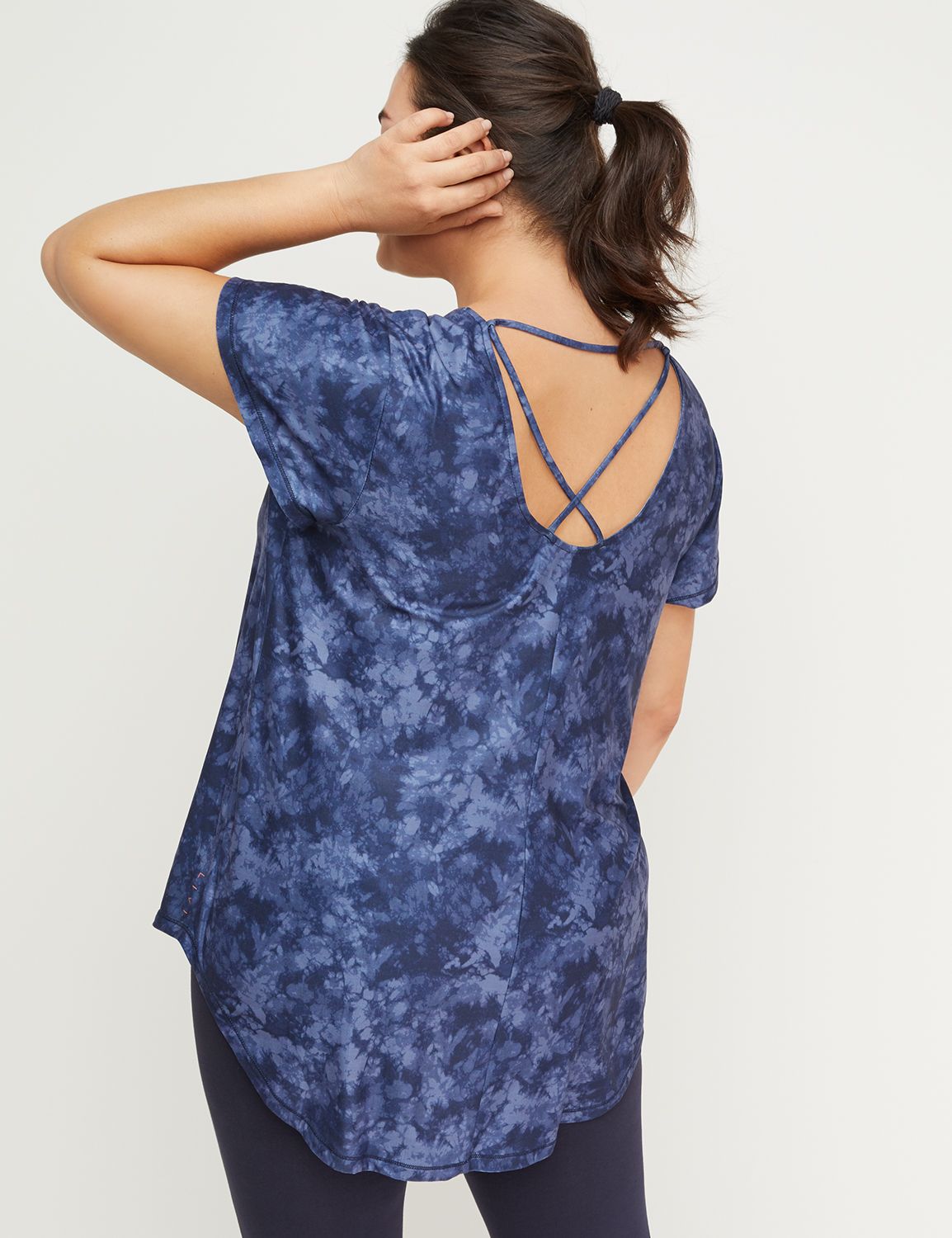 Printed Flutter-Sleeve Active Tunic Top