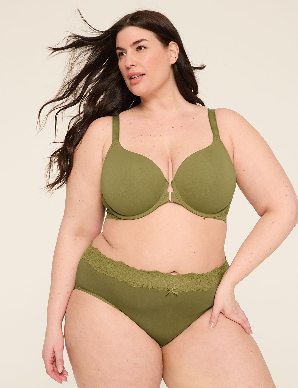 Front-Close Cotton Lightly Lined T-Shirt Bra | LaneBryant