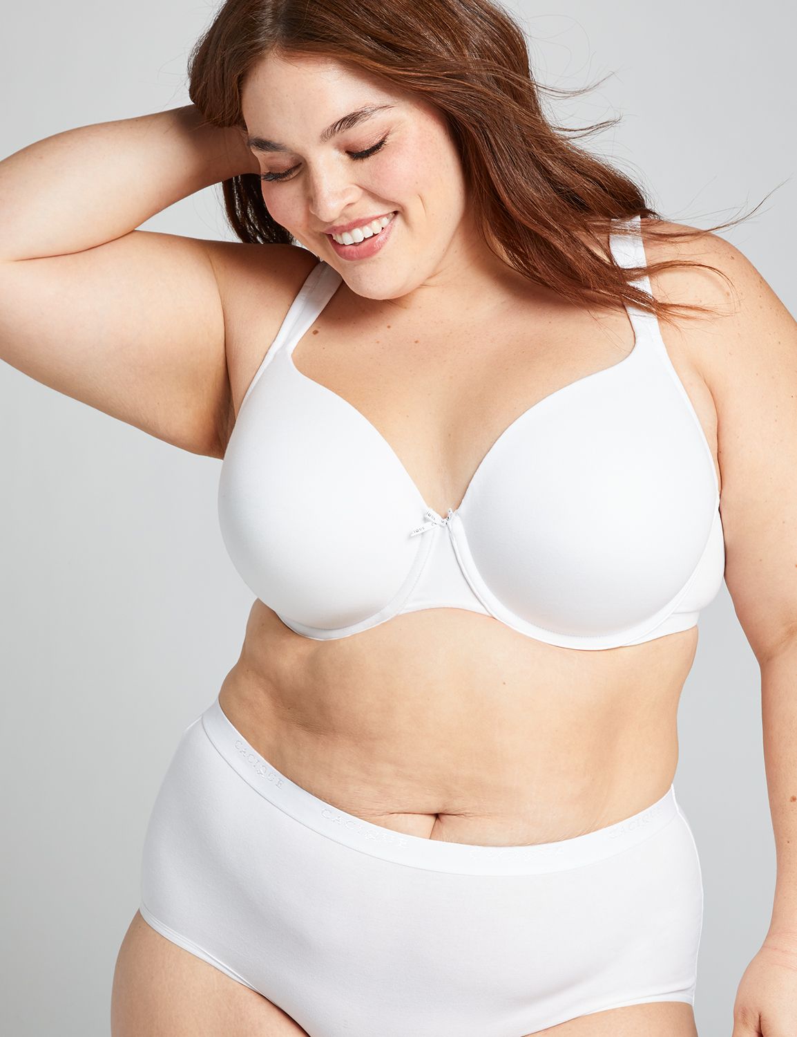 Cacique Lane Bryant Balconette Bra Sz 44H Plus Lightly Lined Smooth White  F15 