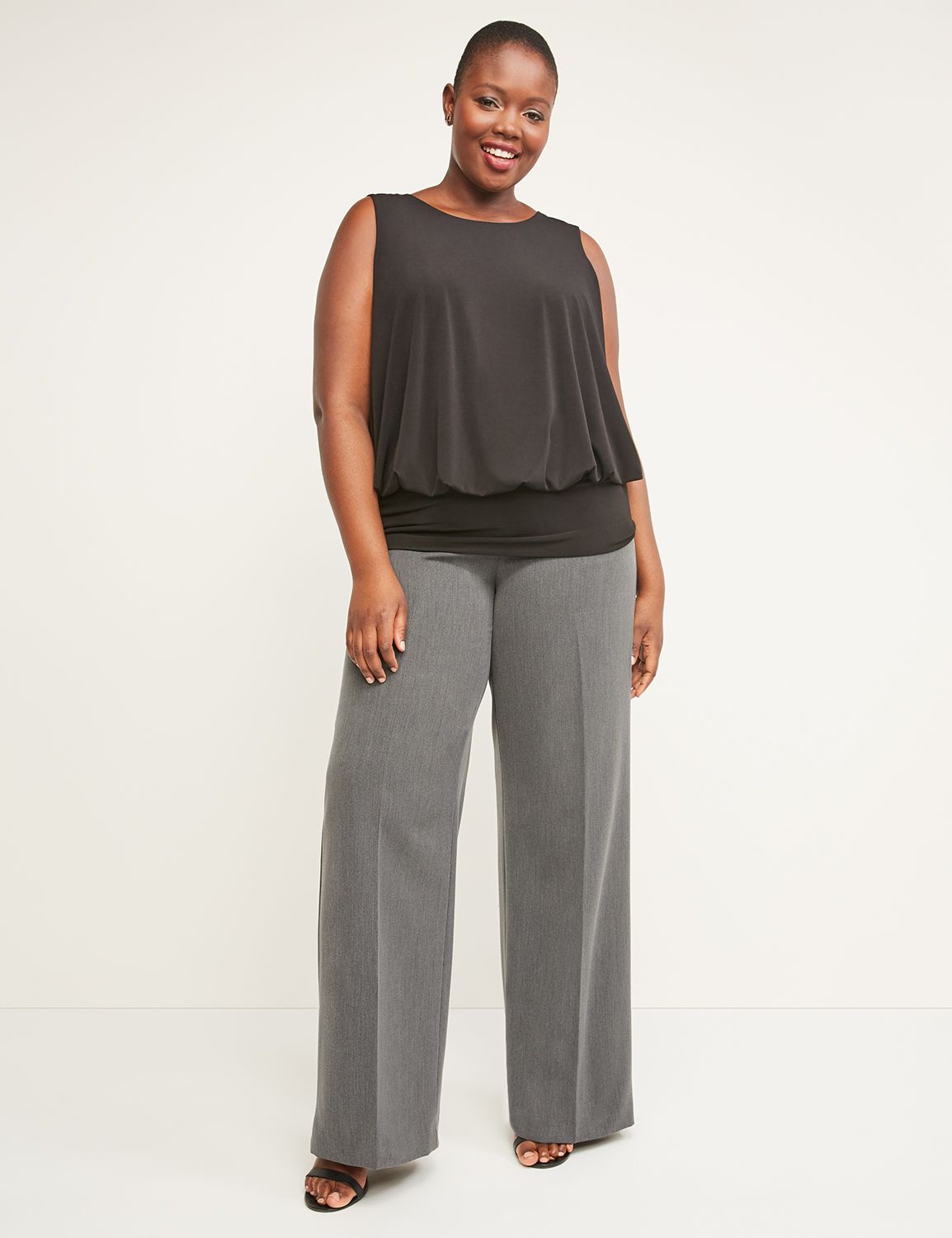 extra wide leg trousers plus size