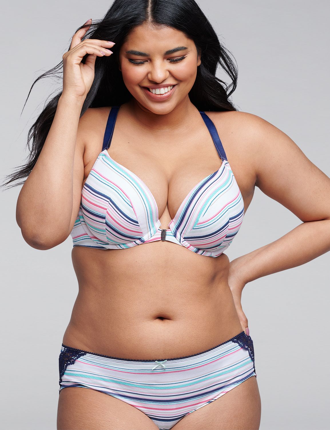 Cotton Front-Close Boost Plunge Bra