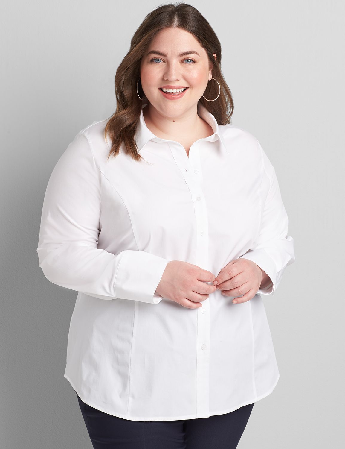 lane bryant white blouse