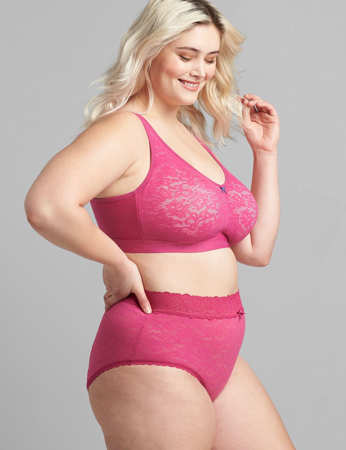 Cotton Unlined No-Wire Bra with Lace Trim | LaneBryant