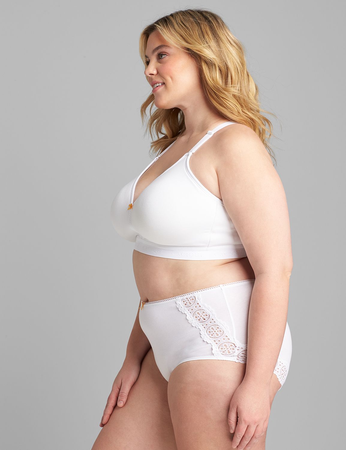 Cotton LL No-Wire Eyelet Lace 1120978:Bright White:42D Product Image 3