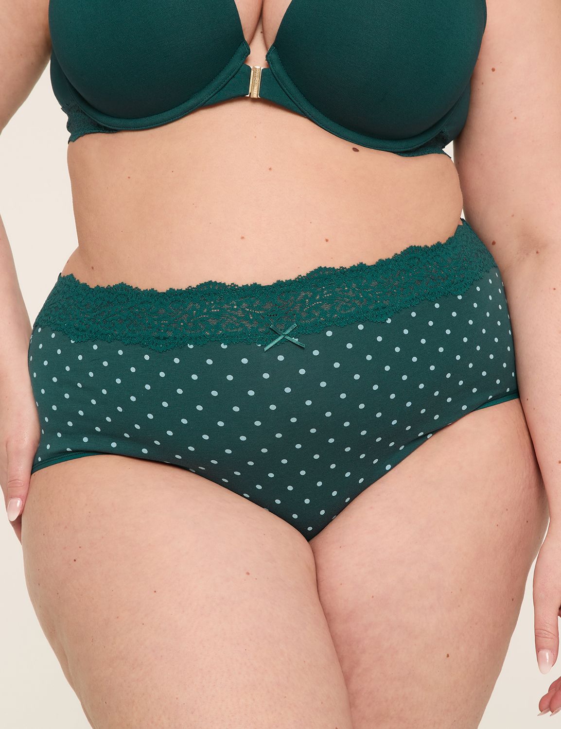 Cotton High Leg Brief Luna Lace Tri Product Image 1