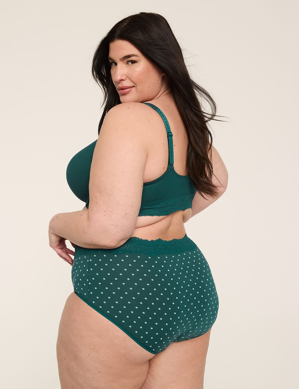 Cotton High Leg Brief Luna Lace Tri Product Image 2