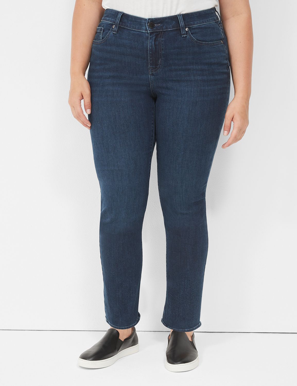 Lane Bryant Jeans Womens 28 Plus Size Black Tapered Denim Pants Ladies