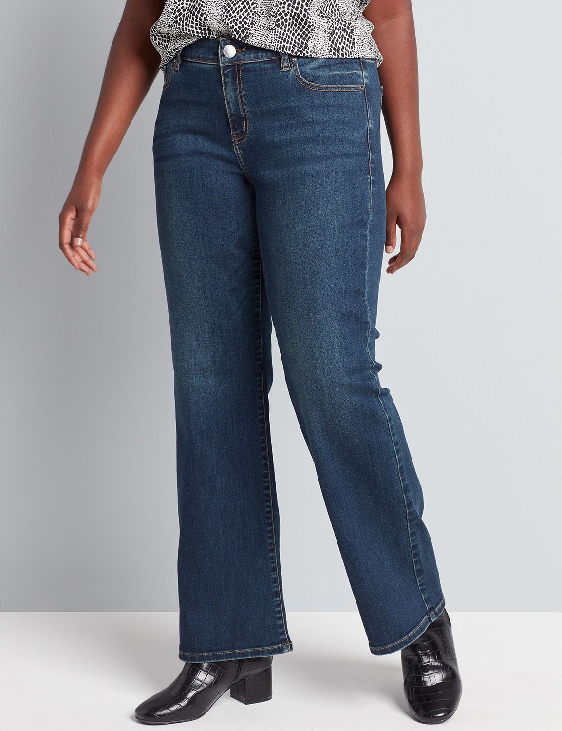 Lane Bryant magic waistband jeans women sz 16 Low rise straight deluxe fit  denim