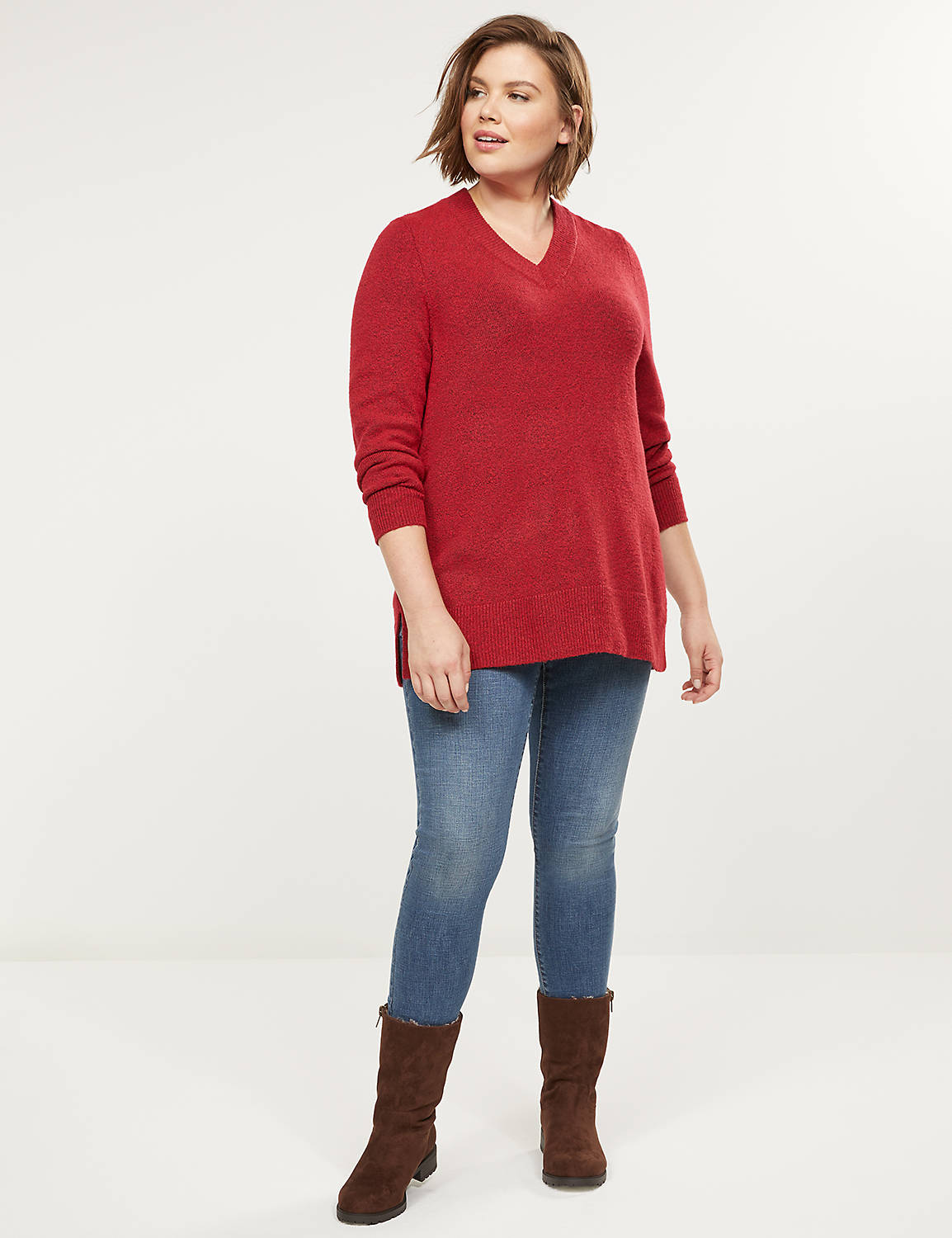 1108693 Pullover Vneck Sweater:Venetian Red CSI 0300944:22/24 Product Image 3