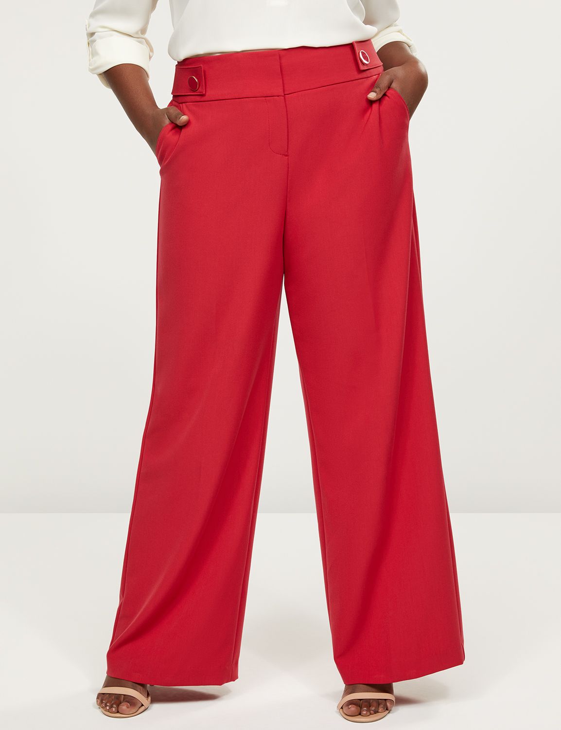 red plus size pants