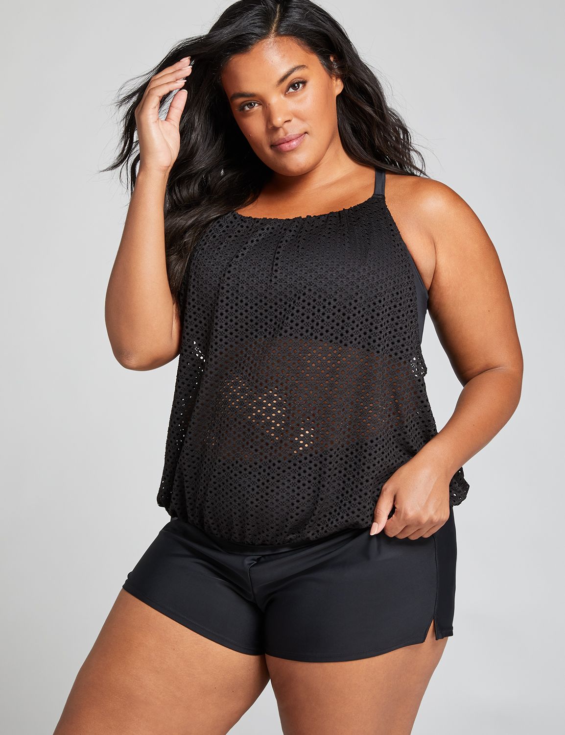 lane bryant blouson swim tank