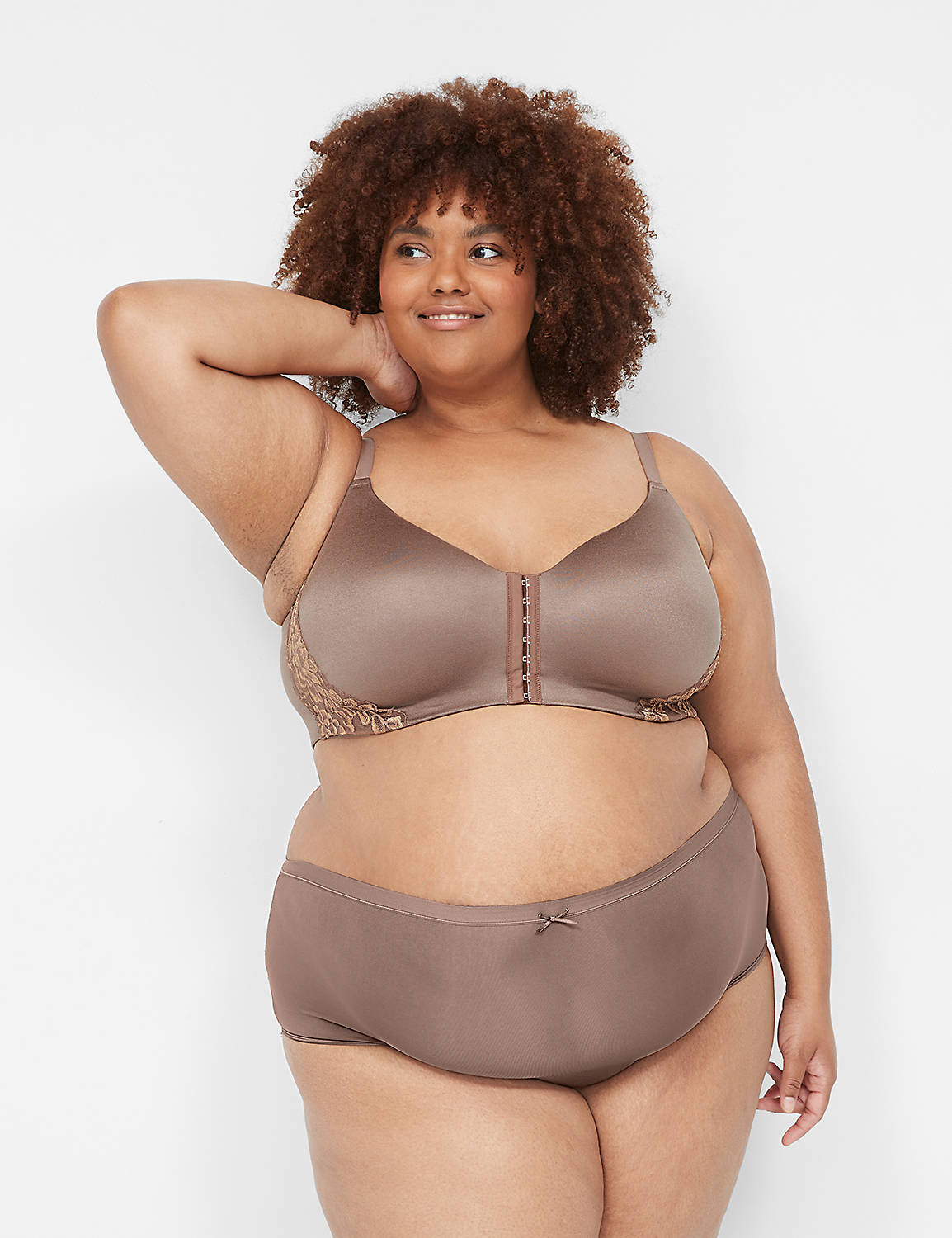 lane bryant front-close no-wire 36ddd deep taupe