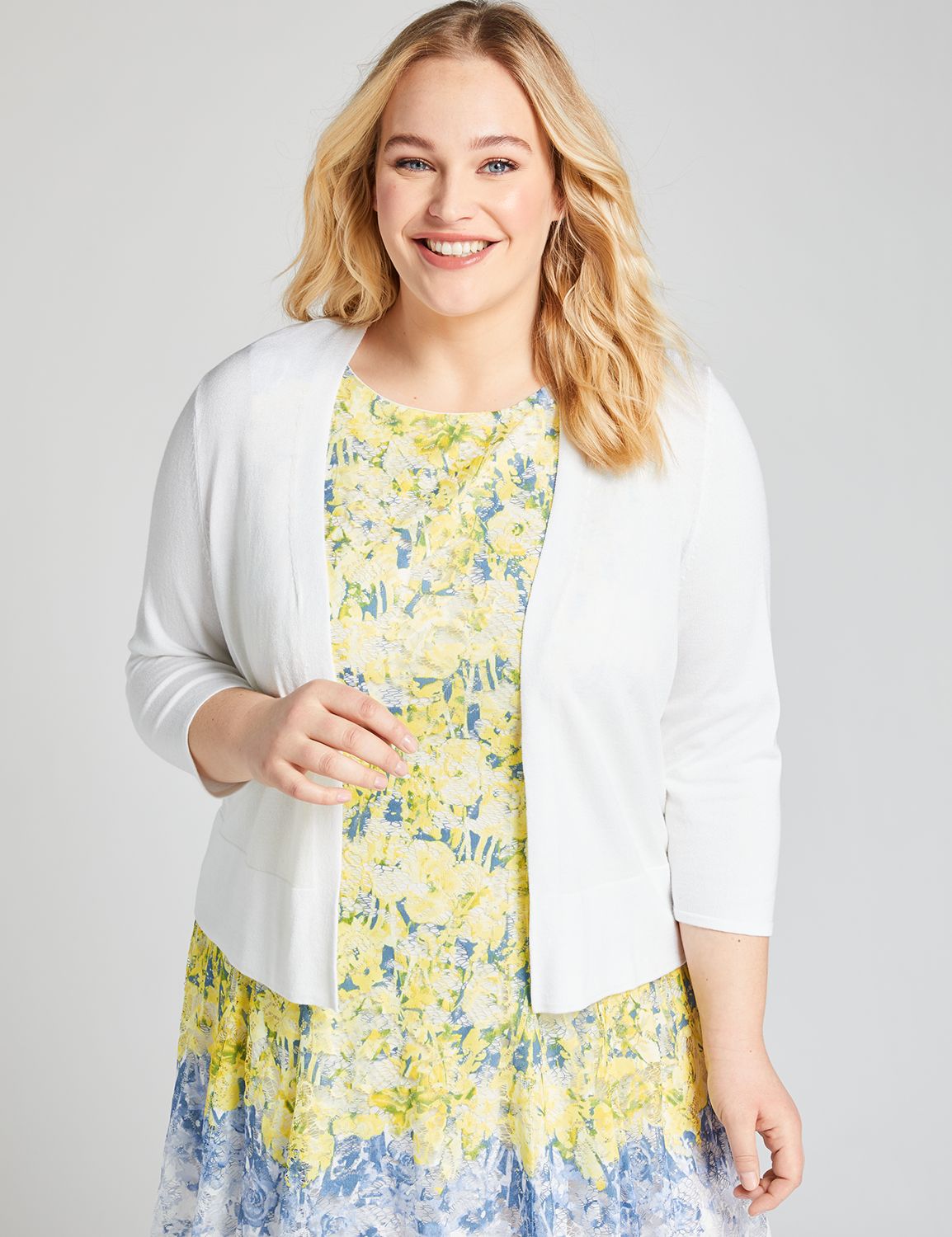 plus size white cardigan