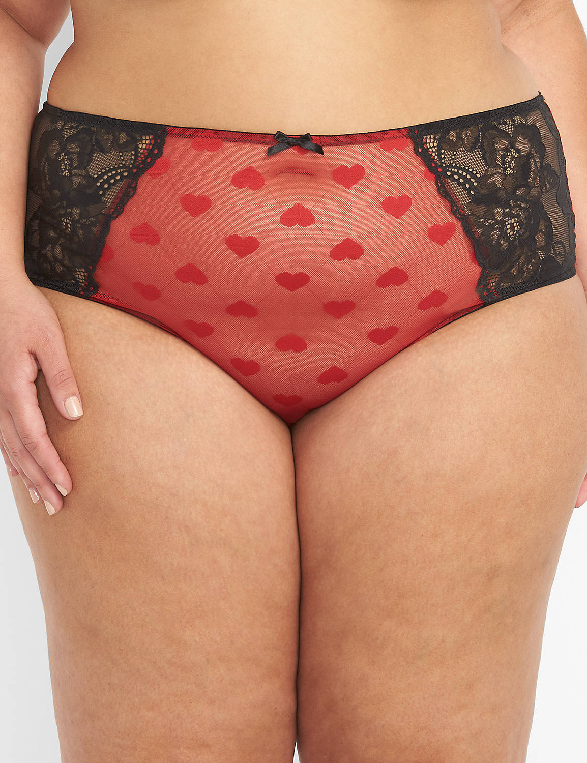 Lane Bryant 14/16 18/20 Cacique Strappy Back Cheeky Panty Mesh Lace Red