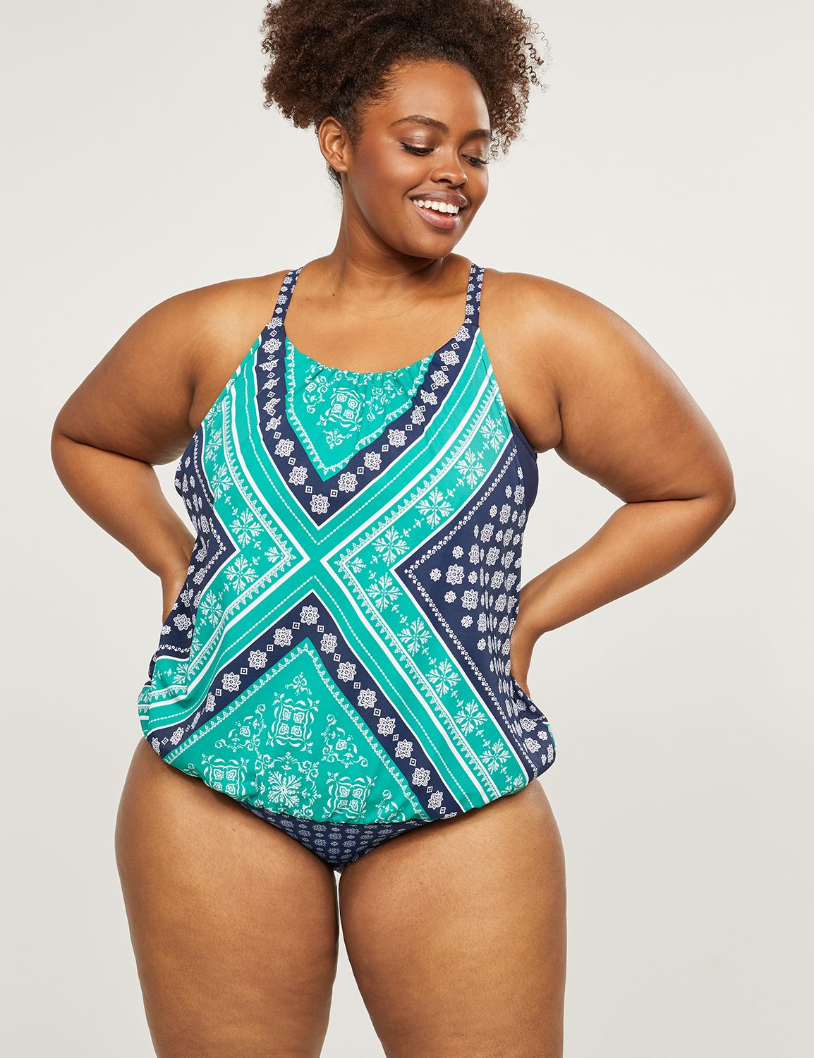 blouson swim tops plus size