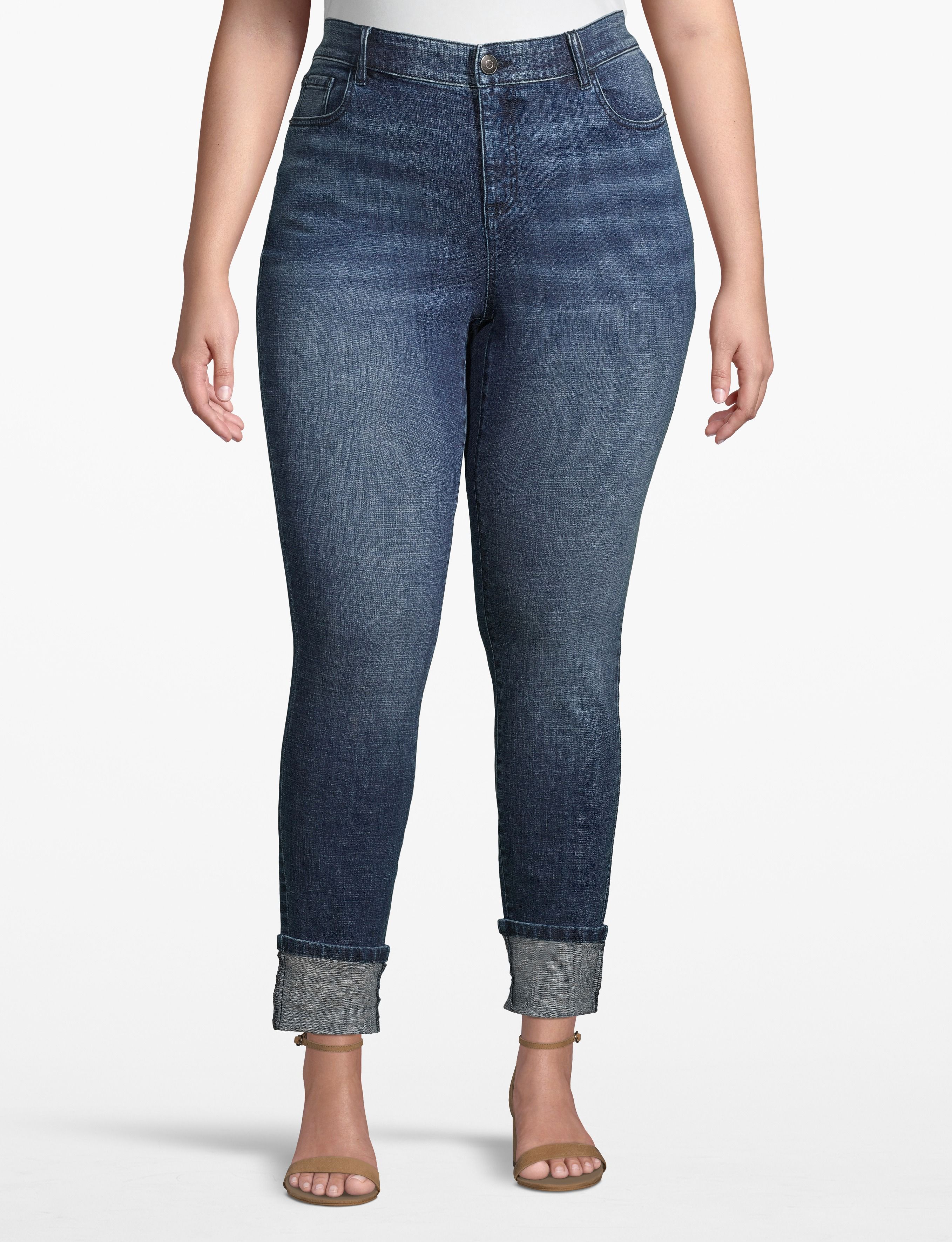 1108761- F LBO Mid-Rise Skinny Ankle Cuffed Hem Denim:Lanai Wash (LBO):18 Product Image 1