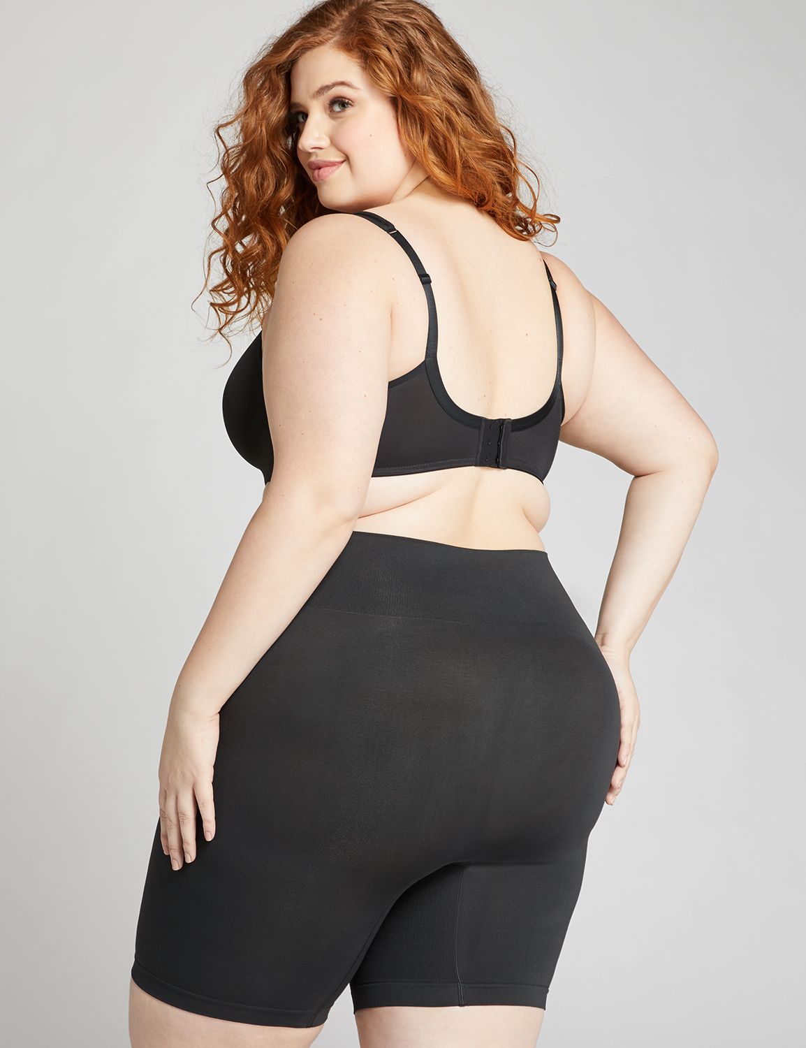 Plus Size 3X Q-T Intimates Shapewear Rear-Padded Jacquard Shorts