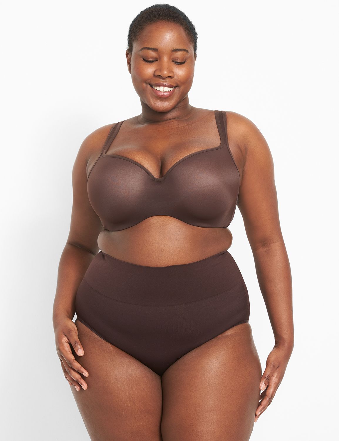 Seamless Slimming High Waist Full Brief 1108770-Y 1123262-S:PANTONE  Chocolate Plum:18/20