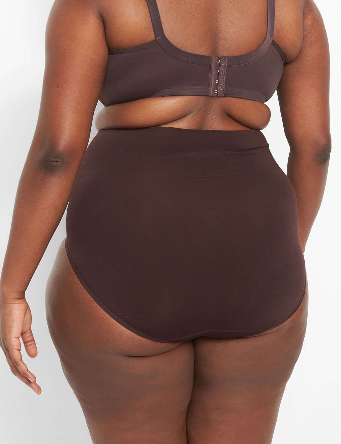 Shape by Cacique High-Waist Brief 1085251-Y:PANTONE Chocolate Plum:26/28