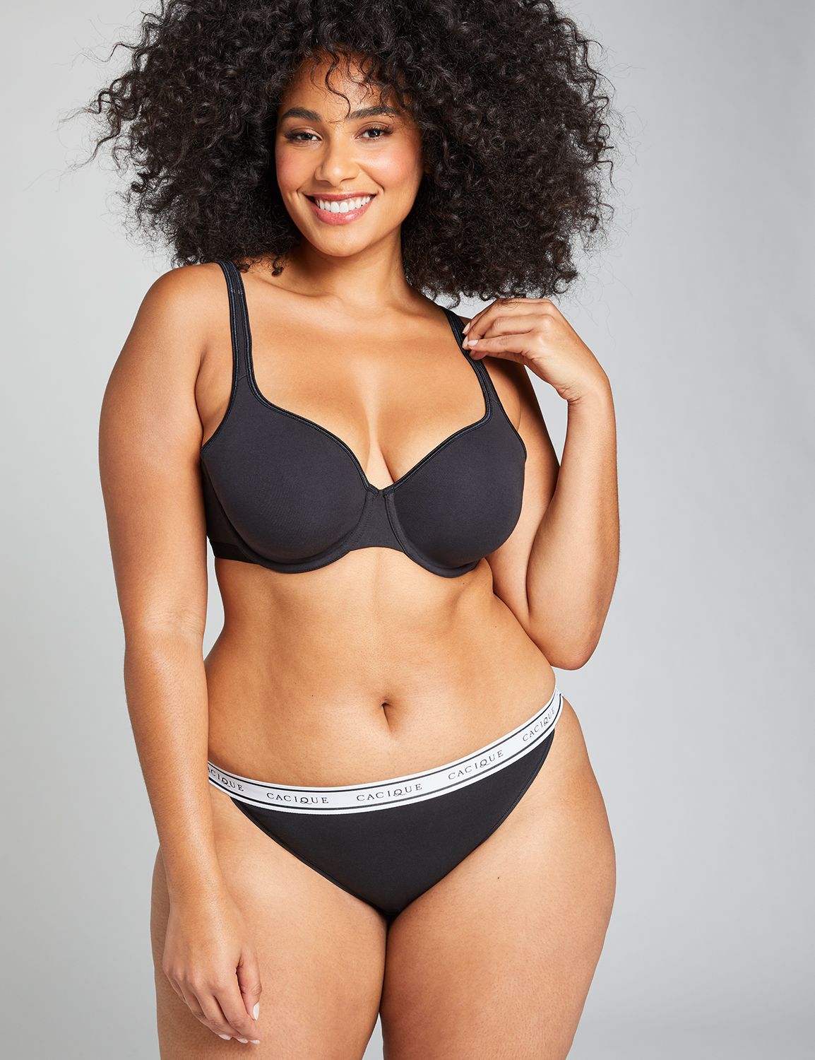 Cotton String Bikini Wide Waistband