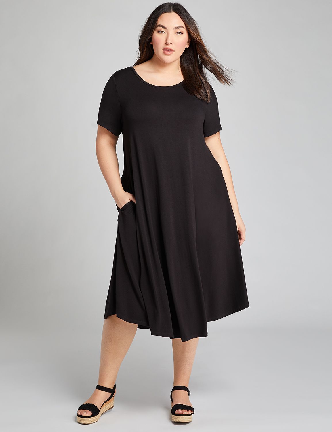 plus size swing dress with sleeves